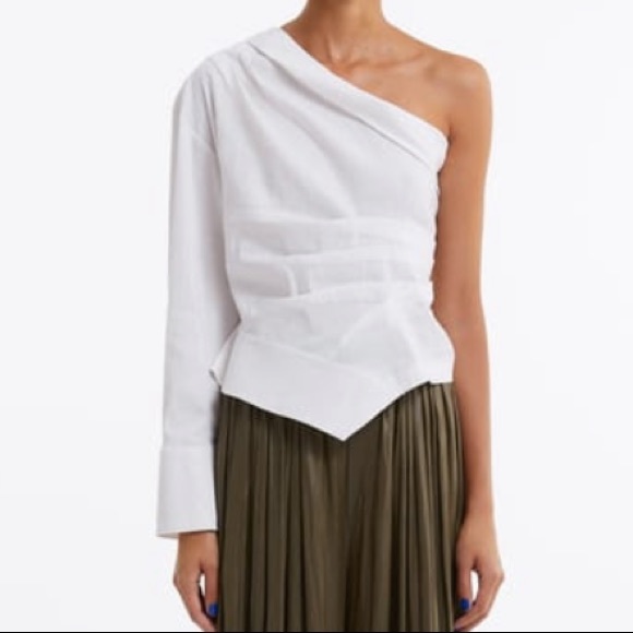 Zara asymmetric one shoulder top Clearance